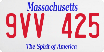 MA license plate 9VV425