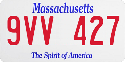 MA license plate 9VV427