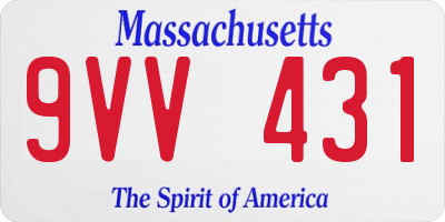 MA license plate 9VV431