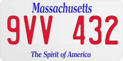 MA license plate 9VV432