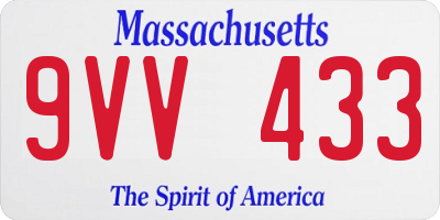 MA license plate 9VV433