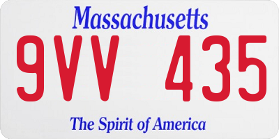 MA license plate 9VV435