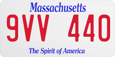MA license plate 9VV440