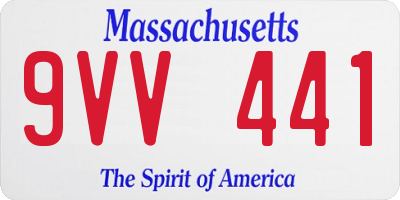 MA license plate 9VV441