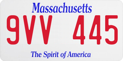 MA license plate 9VV445