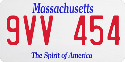 MA license plate 9VV454