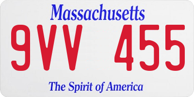 MA license plate 9VV455