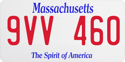 MA license plate 9VV460