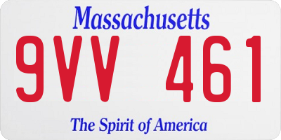 MA license plate 9VV461