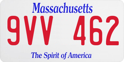 MA license plate 9VV462