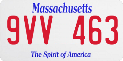 MA license plate 9VV463