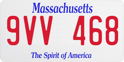 MA license plate 9VV468