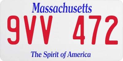 MA license plate 9VV472