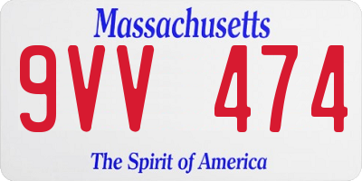 MA license plate 9VV474