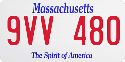 MA license plate 9VV480