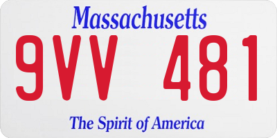 MA license plate 9VV481