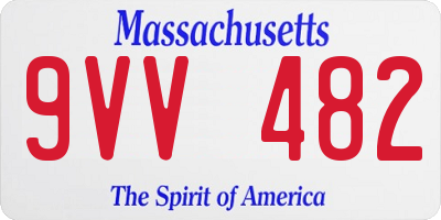 MA license plate 9VV482
