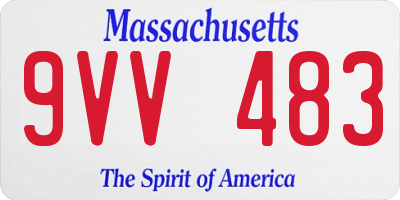 MA license plate 9VV483