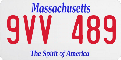 MA license plate 9VV489