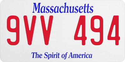 MA license plate 9VV494