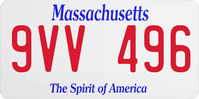 MA license plate 9VV496
