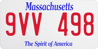 MA license plate 9VV498