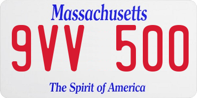 MA license plate 9VV500