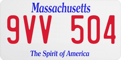 MA license plate 9VV504