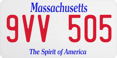 MA license plate 9VV505