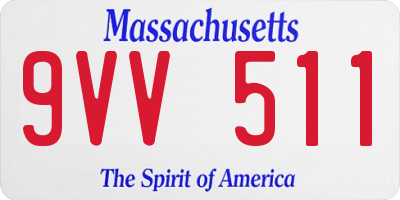 MA license plate 9VV511