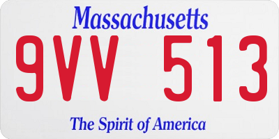 MA license plate 9VV513