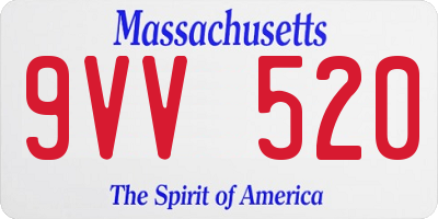 MA license plate 9VV520