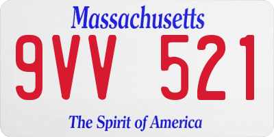 MA license plate 9VV521