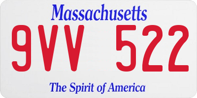 MA license plate 9VV522