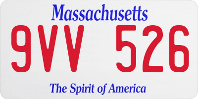 MA license plate 9VV526