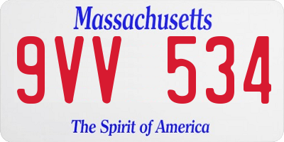 MA license plate 9VV534