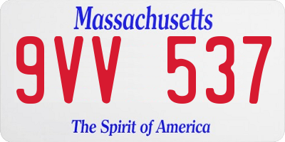 MA license plate 9VV537