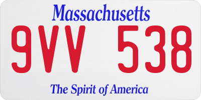 MA license plate 9VV538