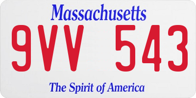 MA license plate 9VV543
