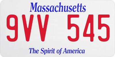 MA license plate 9VV545