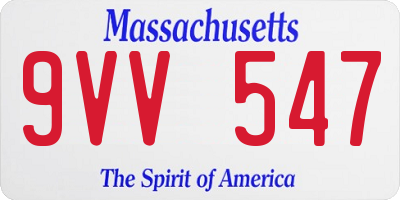 MA license plate 9VV547