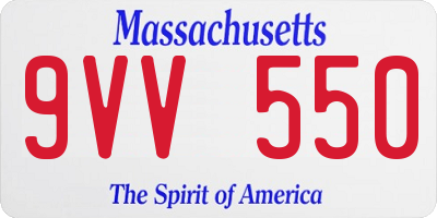MA license plate 9VV550