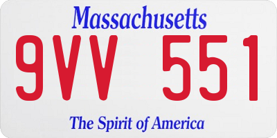 MA license plate 9VV551