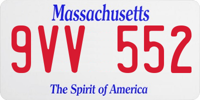 MA license plate 9VV552
