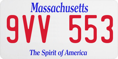 MA license plate 9VV553