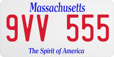 MA license plate 9VV555