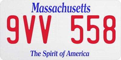 MA license plate 9VV558