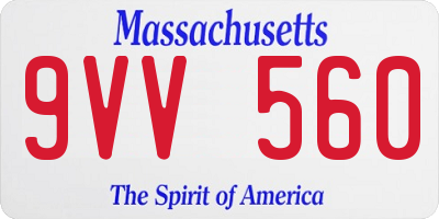 MA license plate 9VV560