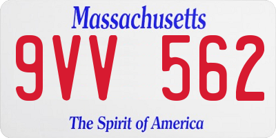 MA license plate 9VV562