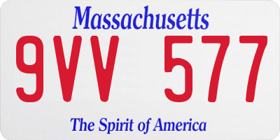 MA license plate 9VV577